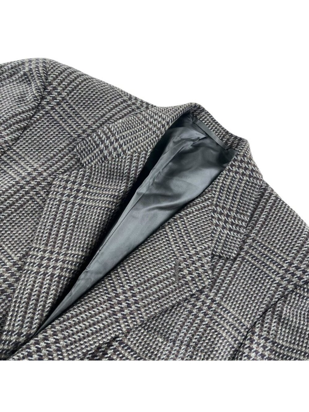 VTG Oxford Clothes Men's Wool Plaid Tweed Blazer Jacket Gray • 39 Regular